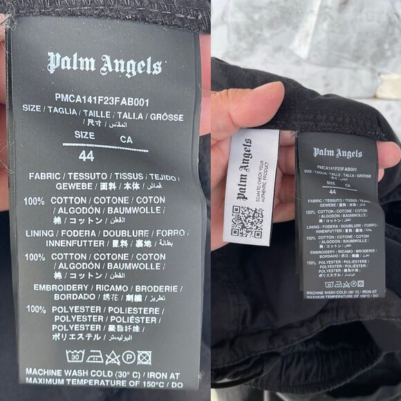 Palm Angels Black Cotton Logo Trousers | Streetwear Aesthetic | Size 44/S - Picture 11 of 12